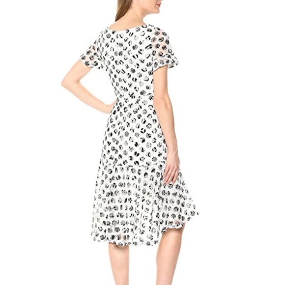 SANGRIA Ruffled Hem Lace Polka Dot Dress - Picture 6 of 7